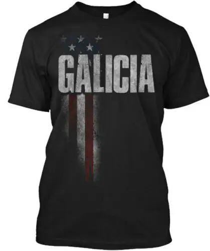 Galicia Family American Flag T-Shirt Made in the USA Size S to 5XL