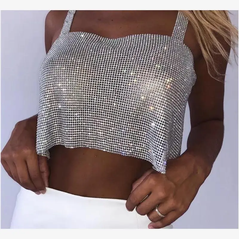

Блестящий топ с россыпью страз и пайеток, женский модный летний топ на одно плечо, сверкающий, с эффектом мерцания