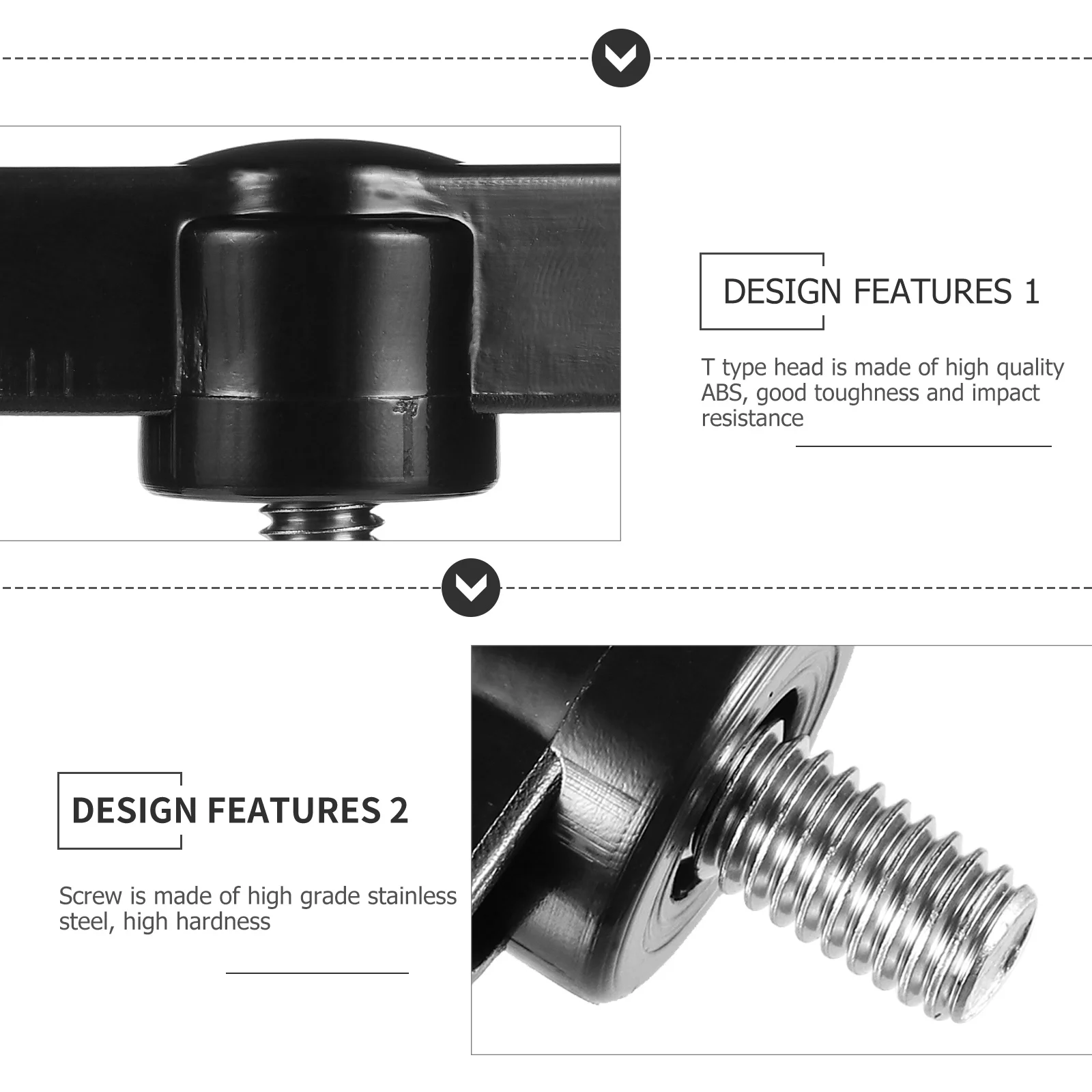 

5pcs T Shape Thumb Screw Stainless Steel Abs Durable Clamping Fastener For Machinery Hardware Lighting Bolt Knurled Thumbscrew