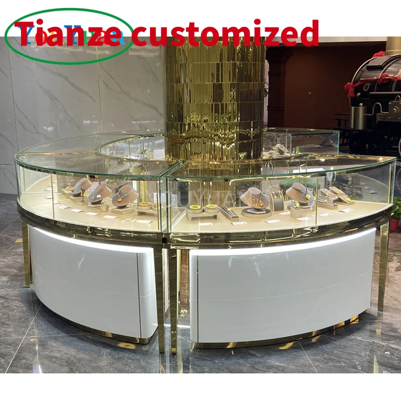 (Customized) Youyuan dimmable spotlight jewelry showcase display counter jewellery display stands rack