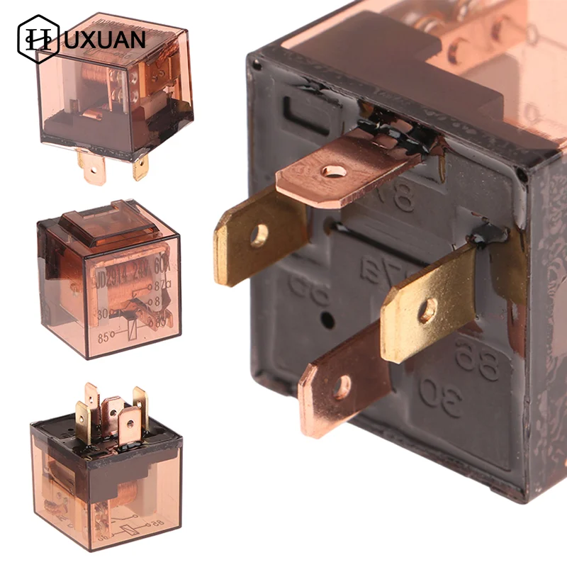 DC 12V 24V Waterproof Automotive Relay 4Pin 5Pin SPDT Car Control Device Relays 40A 60A 120A Car Relays High Capacity Switching