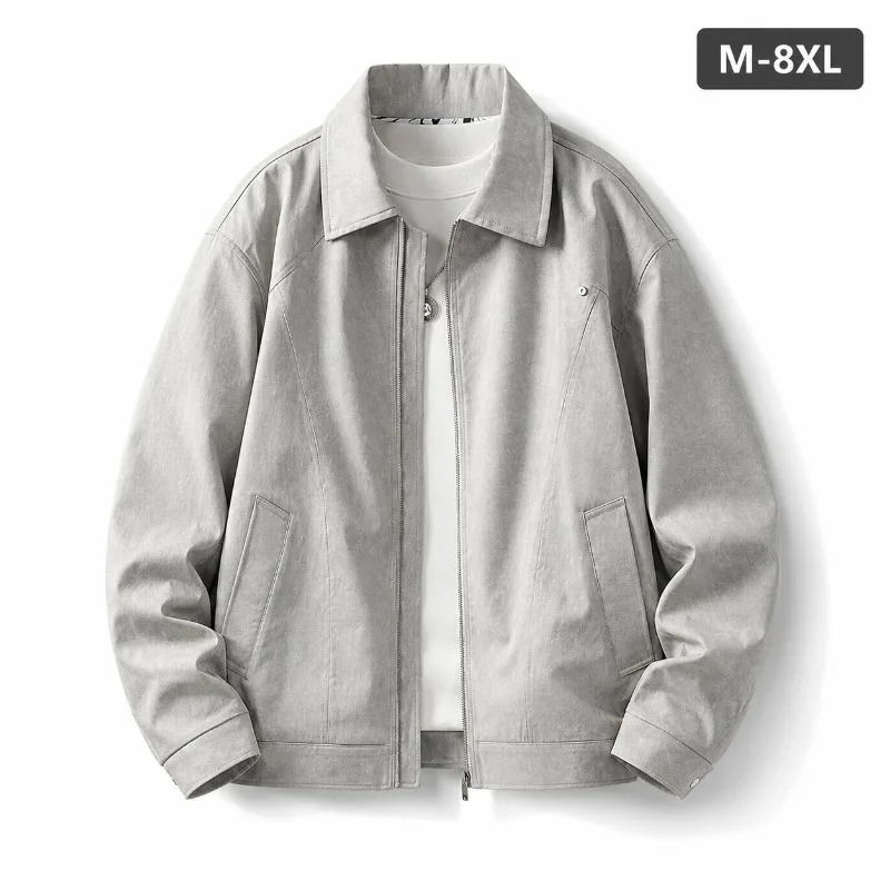 Men's Bomber Jacket Plus Size M-8XL Casual Zip Up Coat Lightweight Softshell Windbreaker Loose Fit Business Casual Outerwear