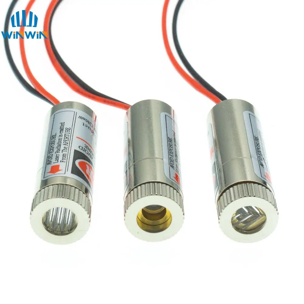 650nm 5mW Red Point / Line / Cross modulo Laser testa lente in vetro focalizzabile classe industriale