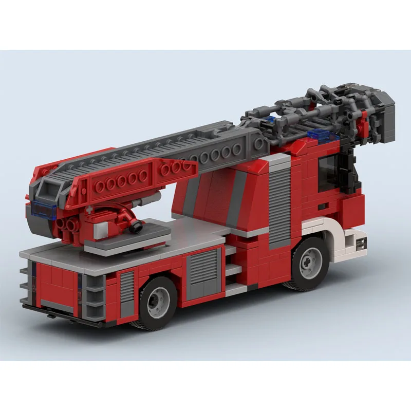 

MOC-52961 Urban Road Fire Rescue Aerial Ladder Truck Building Block Model 585 Parts Boys Children's Birthday Christmas Toy Gift