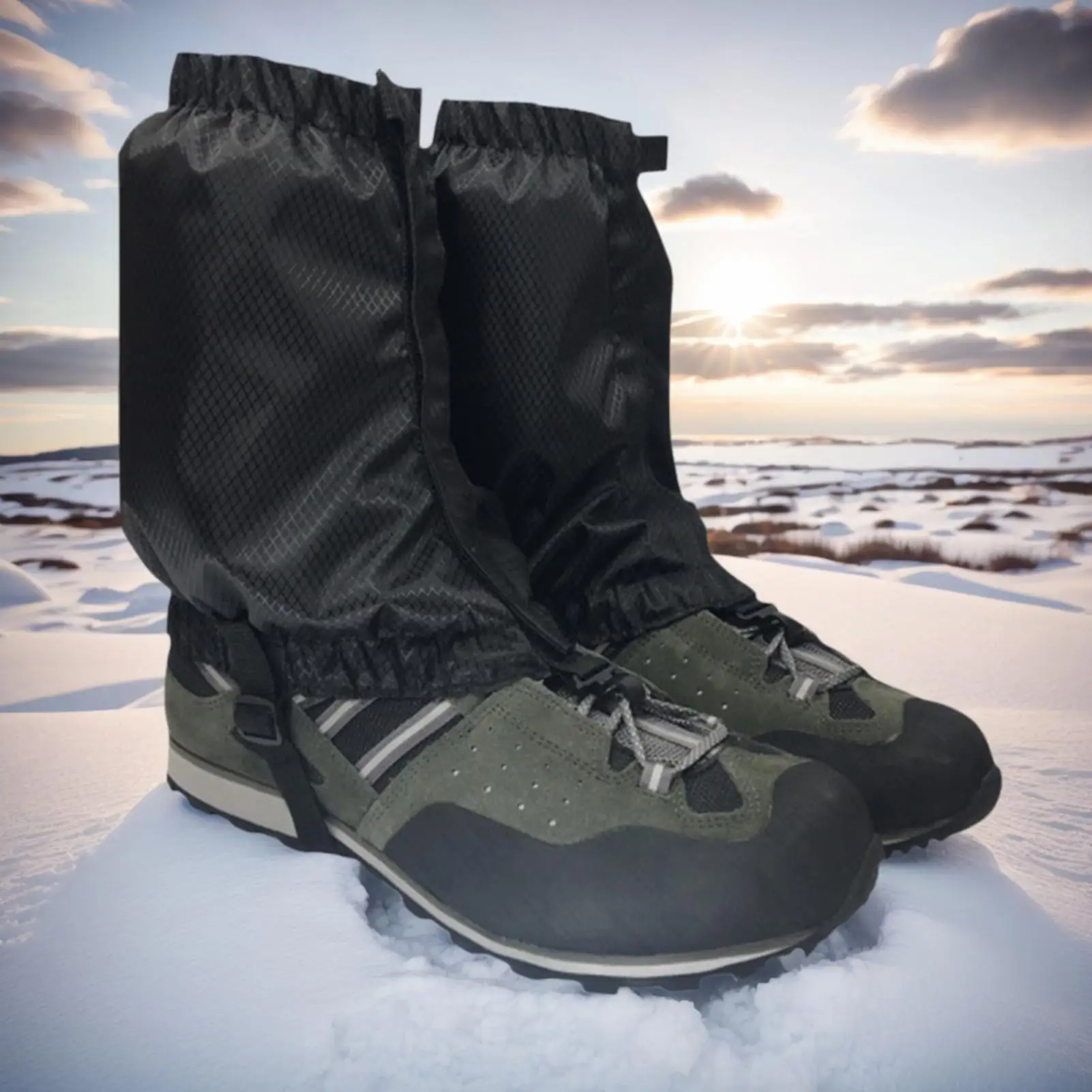 

Гетры для походных ботинок, черные ветрозащитные чехлы для ботинок, уличные леггинсы, чехол для зимнего катания на лыжах, пешего туризма, альпинизма, скалолазания