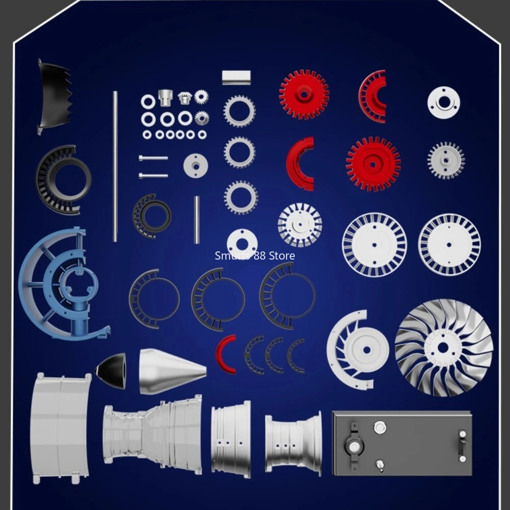 TECHING C919 항공기 엔진 모델 조립 키트 DIY 풀 메탈 TR900 터보팬 모델 장식물 물리 실험 모델 장난감