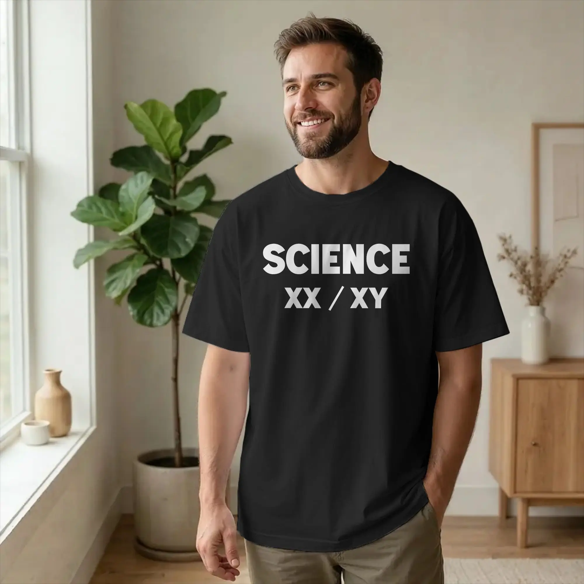 Men T-Shirt XX Does Not Equal XY Joke Vintage Pure Cotton Tees Short Sleeve Science Funny T Shirts Round Neck merchandise Adult