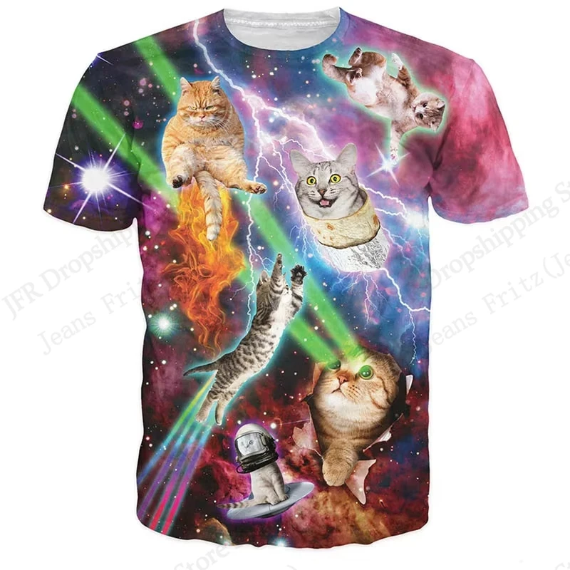 

Футболка с забавным котом и 3d принтом для мужчин и женщин, модные большие топы с короткими рукавами, футболки с животными, детские роскошные топы, милые