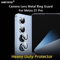 2 Pack For Meizu 21 Pro Ultra Thin Clear Luxury Camera Lens Protector Metal Ring Guard Tempered Glass Film Cover Shield Cap