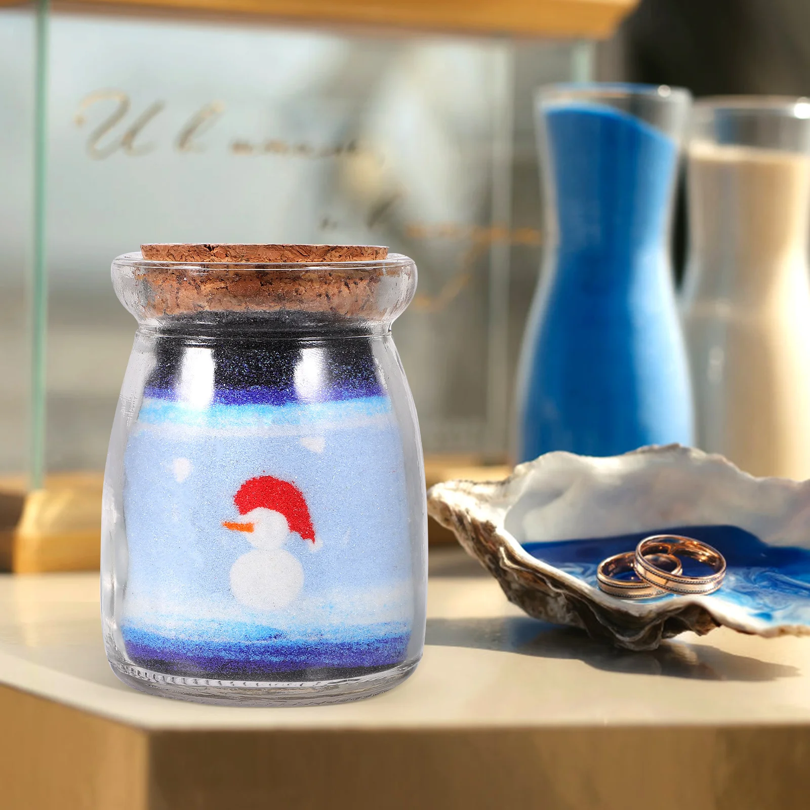 

Sand Art Bottle Glass Sandpainting Decorative Bottle Romantic Gift for Home Office Bedroom Living Room Use Sand Painting Bottles