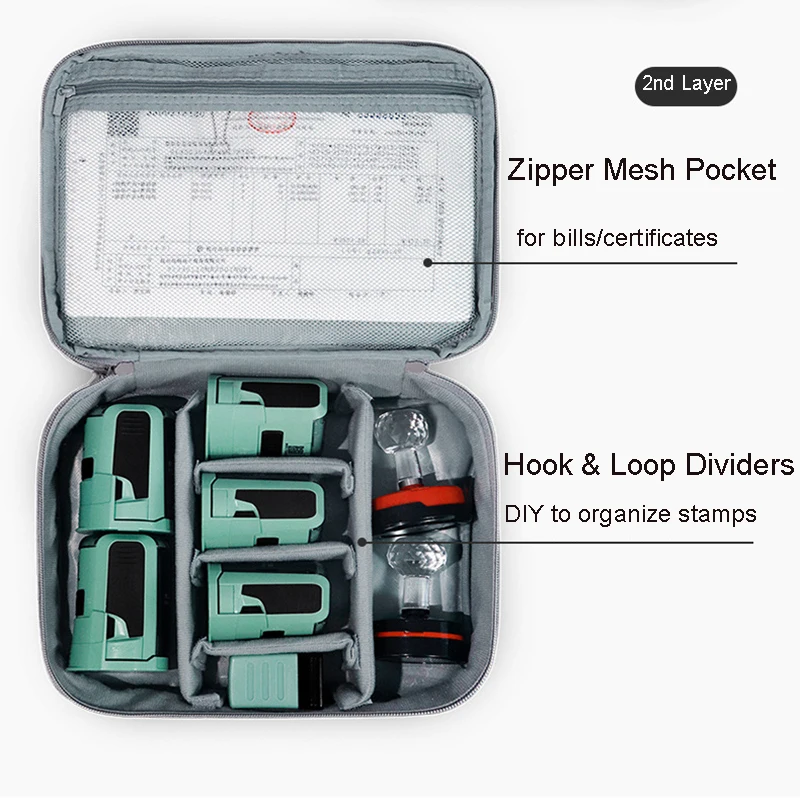 Sac de rangement à Double timbres, organiseur de documents de bureau, caisse de caisse à Double couche, sac de caissier, boîte à joints