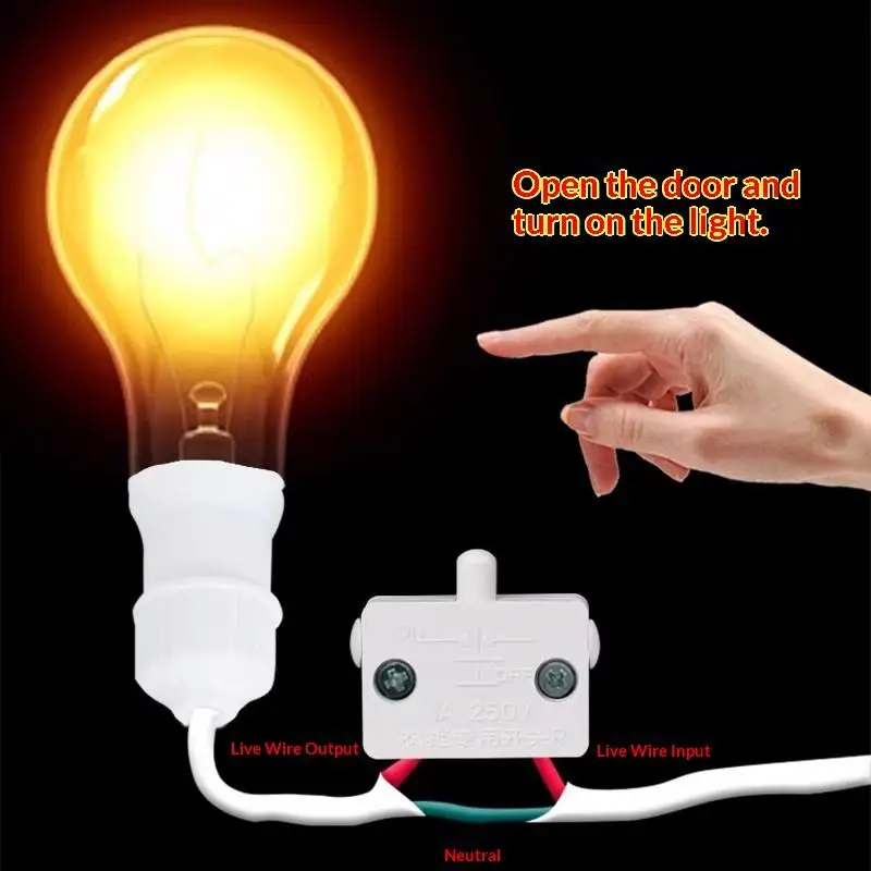 Household Wardrobe Light Switch Automatic Reset Door Control Switch Simple Installation Cabinet Light Switch