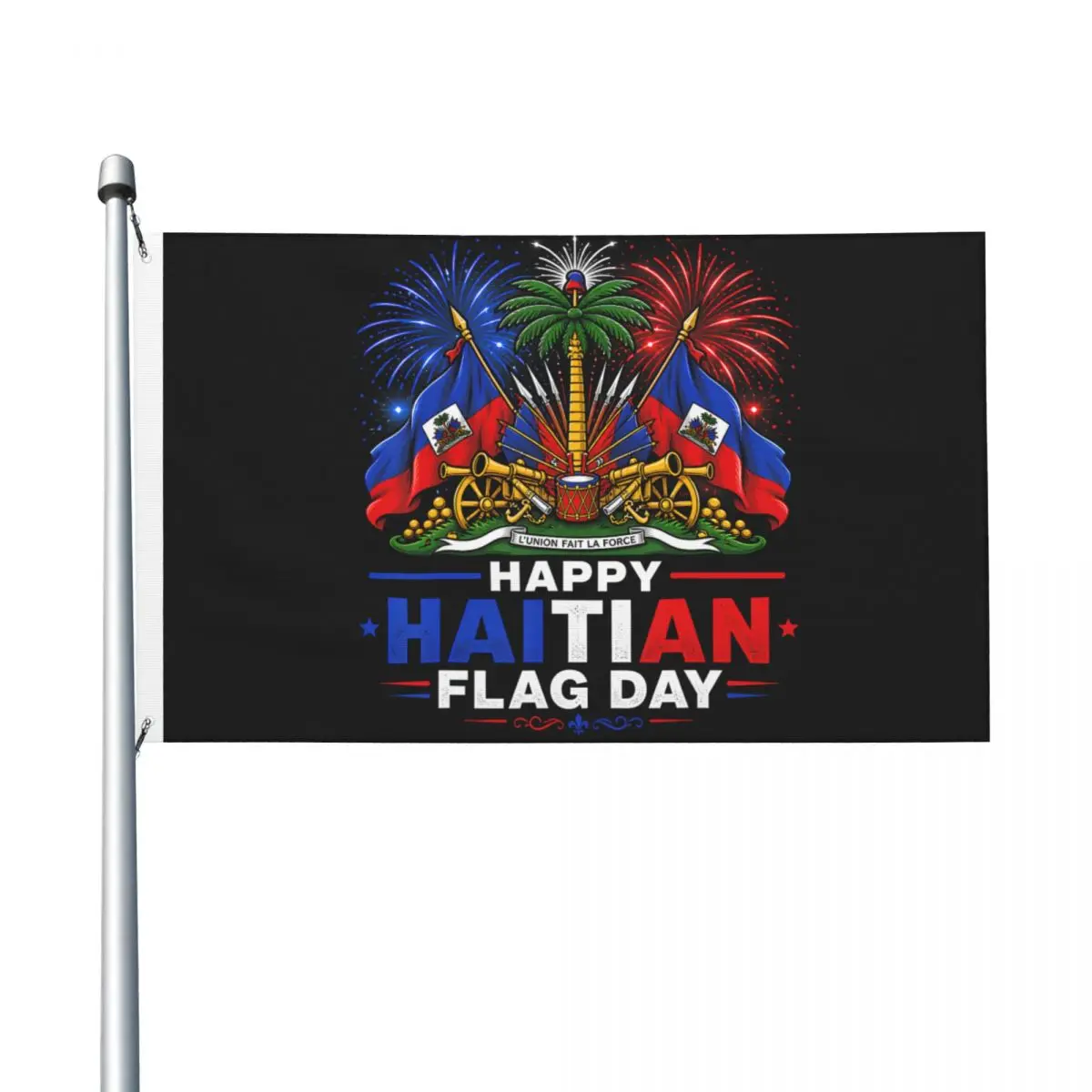 Happy Haitian Flag Day Patriotic Haiti Heritage Celebration Flag Hanging Flags 90X150cm Banner For Celebration Home Decoration
