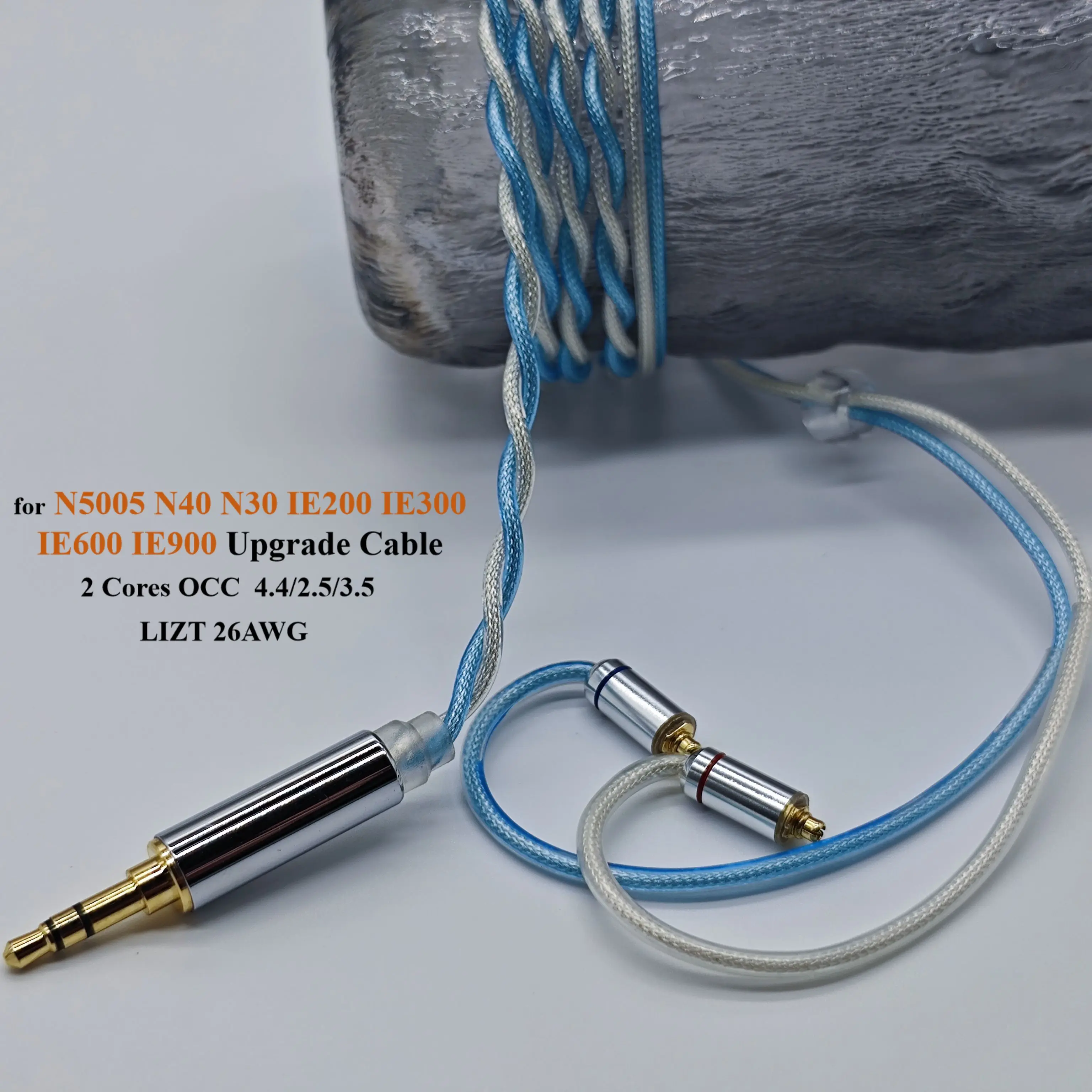 AKG 2 Cores Earphone Cable Silver plated Cable Headset Standard for AKG N5005 N40 N30 IE200 IE300 IE600 IE900 4.4 3.5 2.5mm