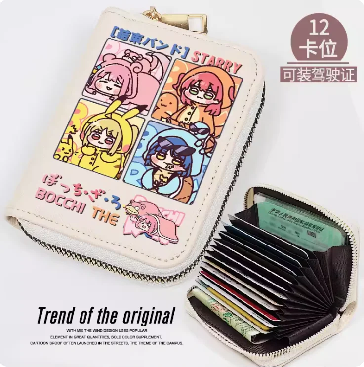 

Anime BOCCHI THE ROCK! Kita Ikuyo Gotoh Hitori Fashion Wallet PU Purse Card Coin Zipper Cash Holder Bag Cosplay Gift B346