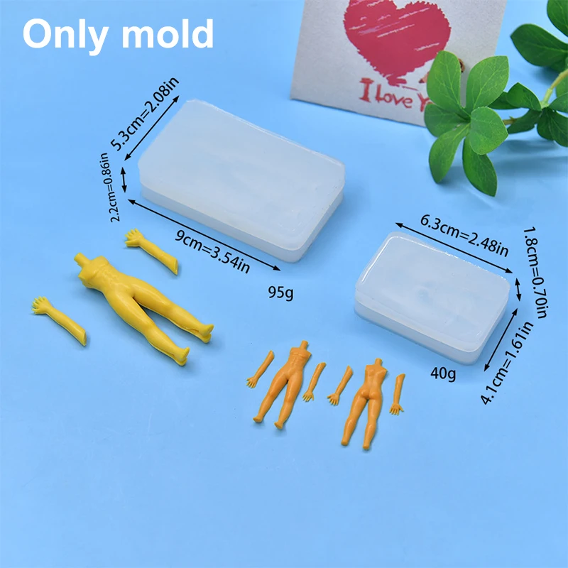 1 set di argilla polimerica bambola maschile corpo torso stampo in silicone fondente/argilla in resina strumento di modellazione scultura bambola fai da te