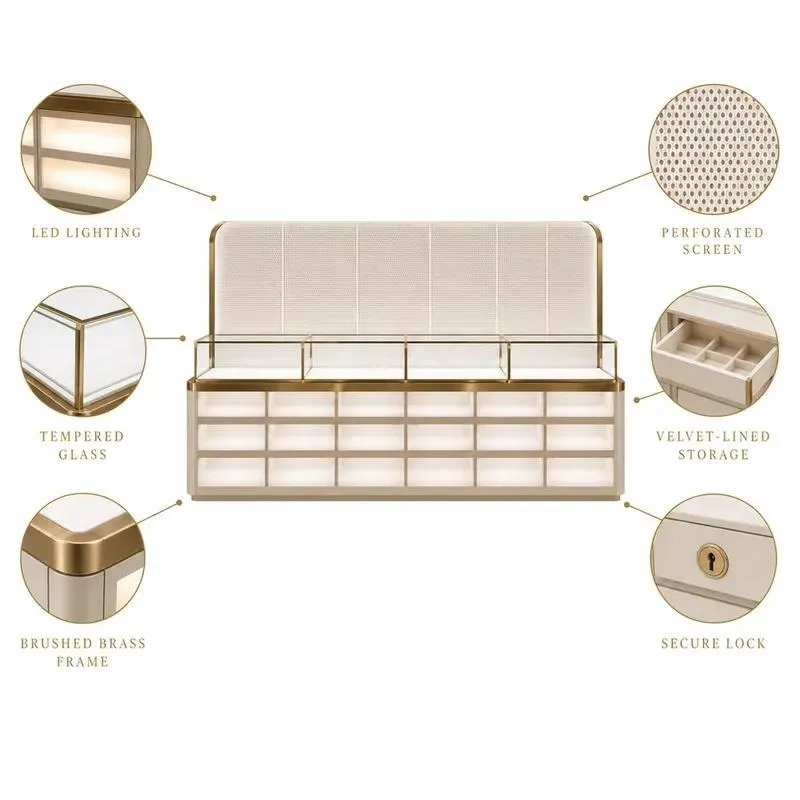 for Jewelry Store Display Island-style Booth Custom Store Furniture Display Cabinet Suitable for Boutique Shopping Mall