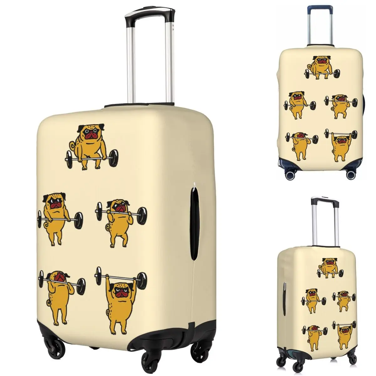 

Clean And Jerks Pug Suitcase Cover Protection Elastic Travel Luggage Protector Covers for 18-32 Inch