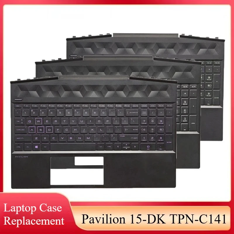 

Новая клавиатура США для ноутбука Pavilion 15-DK TPN-C141, верхняя крышка с упором для рук, чехол с подсветкой, клавиатура зеленого и фиолетового цвета L57596-001 L57593-001