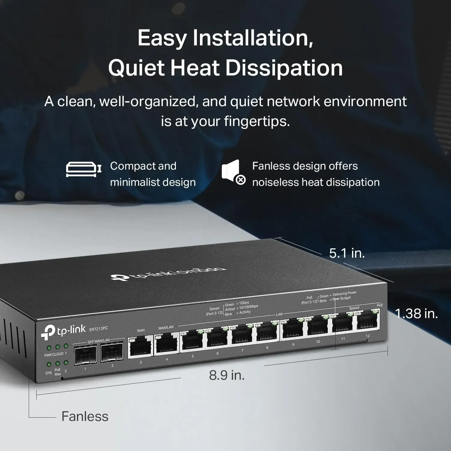 ER7212PC |   Roteador Omada, switch PoE e controlador Roteador VPN Gigabit 3 em 1 |   Até 4 WAN