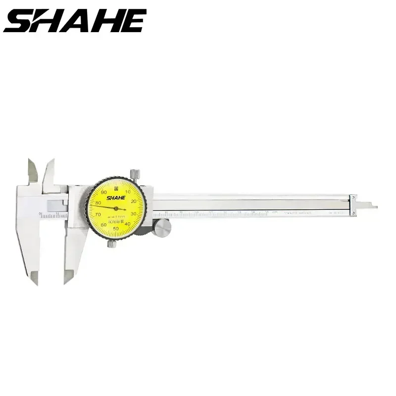 SHAHE 6''150 mm Suwmiarka z tarczą 0,01 mm, odporna na wstrząsy, ze stali nierdzewnej, mikrometr z tarczą.