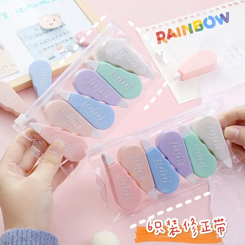 1/3/6 buah/Set pita koreksi Macaron Lucu Kawaii alat tulis korektor kantor sekolah peralatan baru manis anak-anak