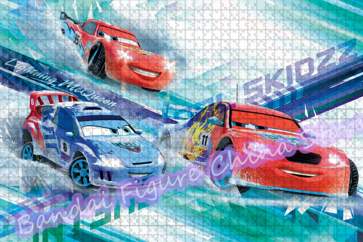 Rompecabezas de coches de Disney de 300/500/1000 piezas, rompecabezas educativo con estampado de películas de dibujos animados de Lightning Mcqueen para niños