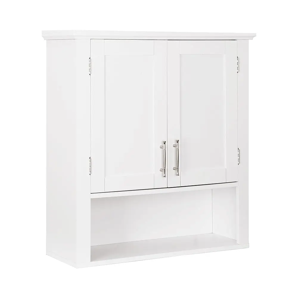 

Bathroom Wall Cabinet Over The Toilet, Wall Mount Storage Medicine Laundry Cabinet With Two Doors And Three Adjustable Shelves,