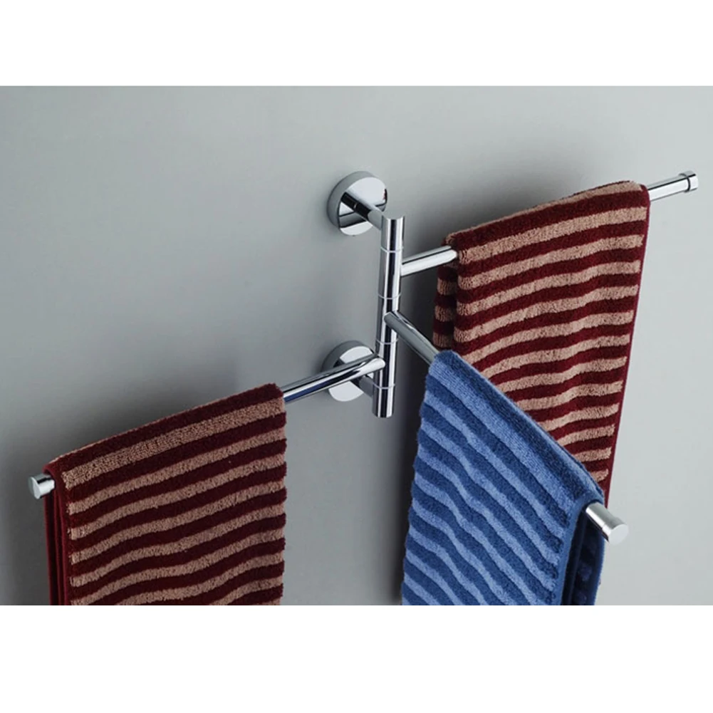 

Stainless Steel Towel Bar Lightweight Towel Hanging Rod Rotation Activity Rag Shelves Saving Space for Bathroom Kitchen