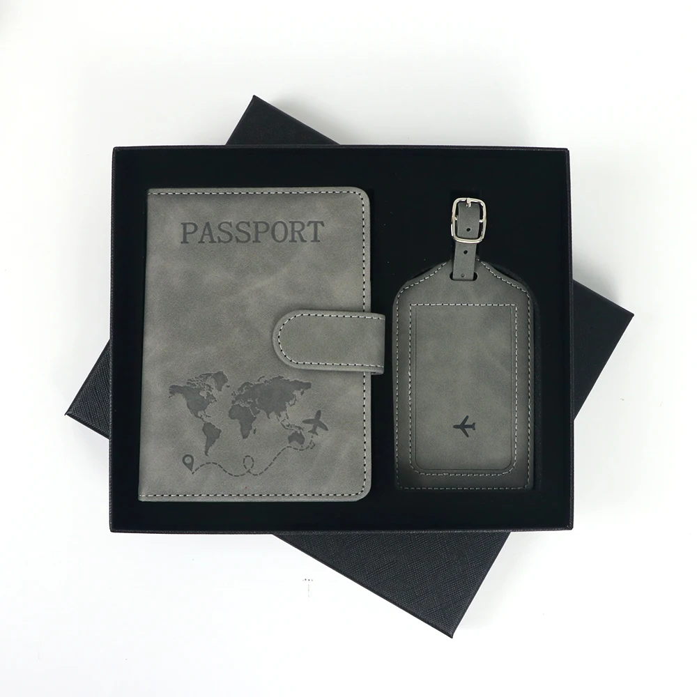 Personalisiertes Anti-Magnetisches Reisepass-Set mit Gepäckanhänger, PU-Leder Reisepasshülle mit Magnetverschluss, Reisepass-Tasche – Detail 6