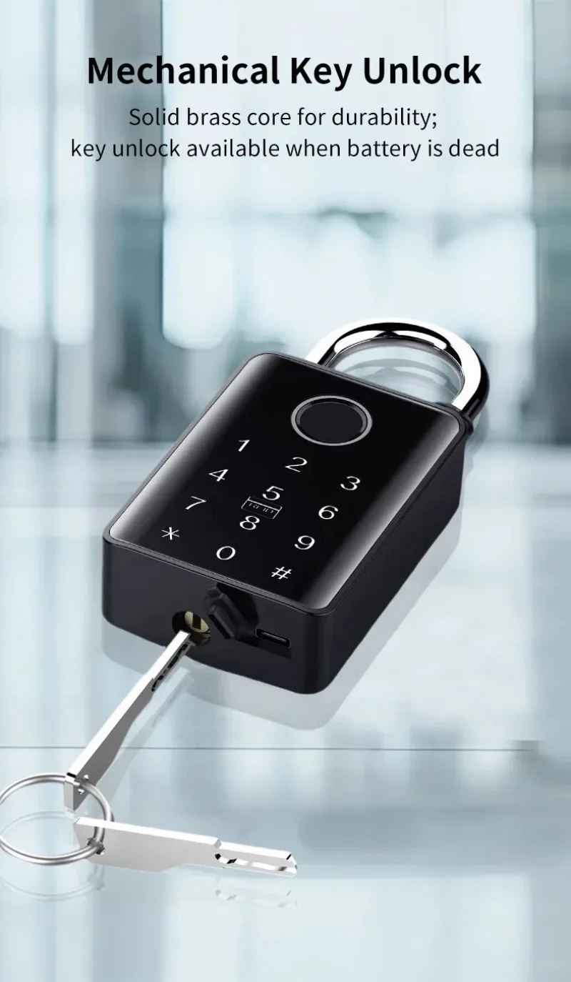 Tuya Smart Door Lock Fingerprint Padlock Password APP Card Key Unlock 7mm 10mm Smart Padlock Waterproof Electronic Lock