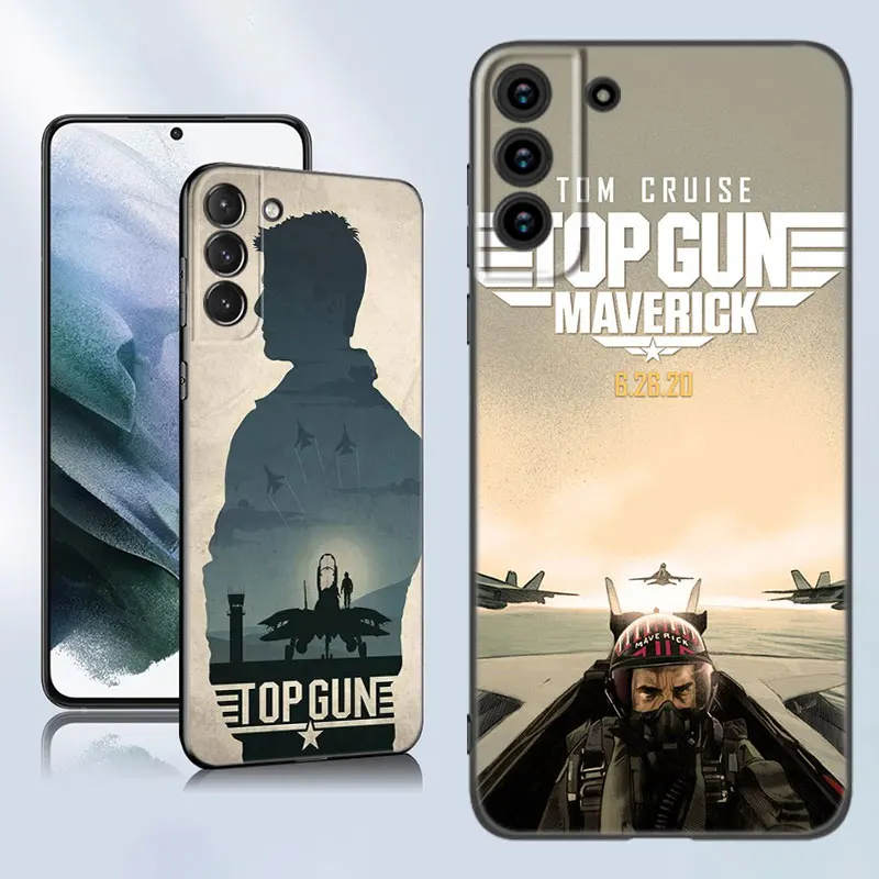 Top Gun Maverick Black Silicone Phone Case For Samsung Galaxy S23 S21 S20 FE S24 S22 Ultra S10E S10 S9 S8 Plus