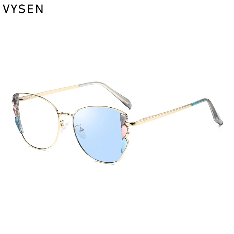 Square Anti Blue Light Sunglasses Women Men Big Frame 2025 Luxury Brand Clear Cat Eye Photochromic Glasses Metal Shades Eyewear