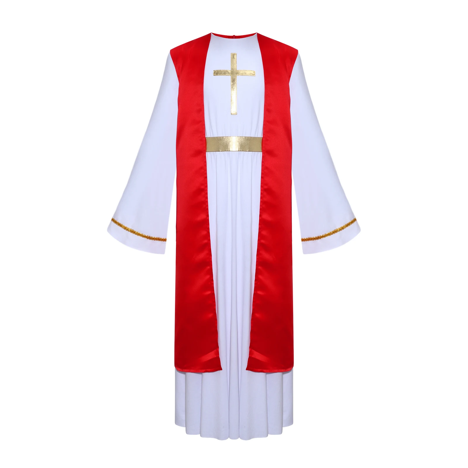 

Unisex Kids Boys Girls Jesus Nun King Cosplay Costume Flare Sleeve Long Dress Outfit for Christmas Cosplay Halloween Outfits