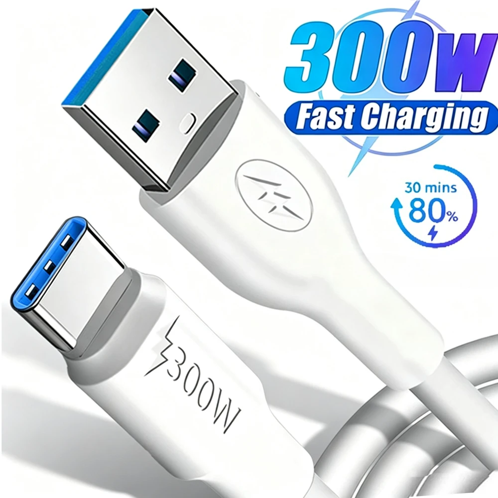 300W USB Type C Super Fast Charging Data Cable USB To Type C Data Line Fast Charger for Samsung Xiaomi Huawei Android Universal