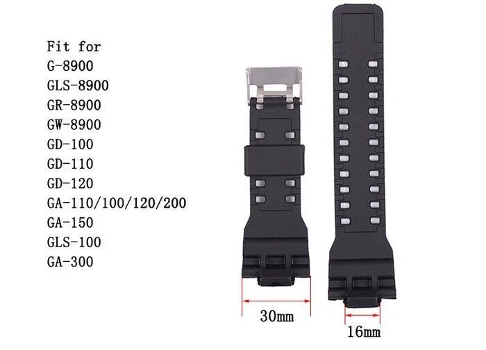 Watch Strap Brand For Casio G-shock GA100/110/120/GD100/120/GA300/G-8900 GLS-100 Watchband