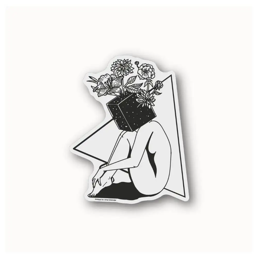 Plant Head Girl Waterproof Stickers For Decorating Car Windows Motorcycles And Computers.