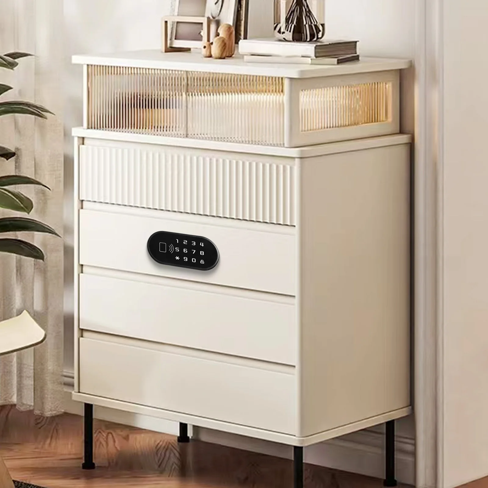 

ABS and Zinc Alloy Password Card Lock for Safe Storage in Bedrooms and Offices Installation Accessories Provided