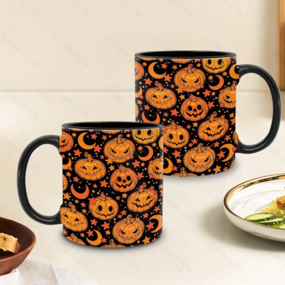 1pc 11Oz Halloween Pumpkin Coffee Mug - Spooky Autumn Collection Ceramic Cup; A Great Halloween Gift for Women, Friends, And Family; Festive Fall-Themed Mug