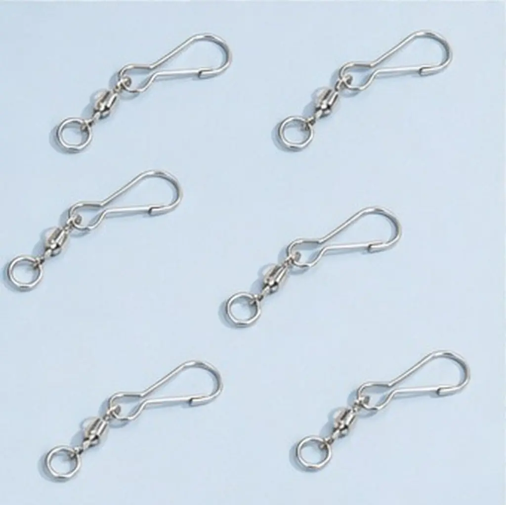 10pcs Stainless Steel Rotating Wind Chime Hooks for DIY Crafts, Clothing, Bra, Dress & Skirt Fasteners