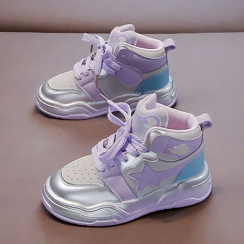 

Girls High Top Sneakers 2026 Spring Autumn New Comfortable Stylish Soft Sole Versatile Trendy Casual Shoes​