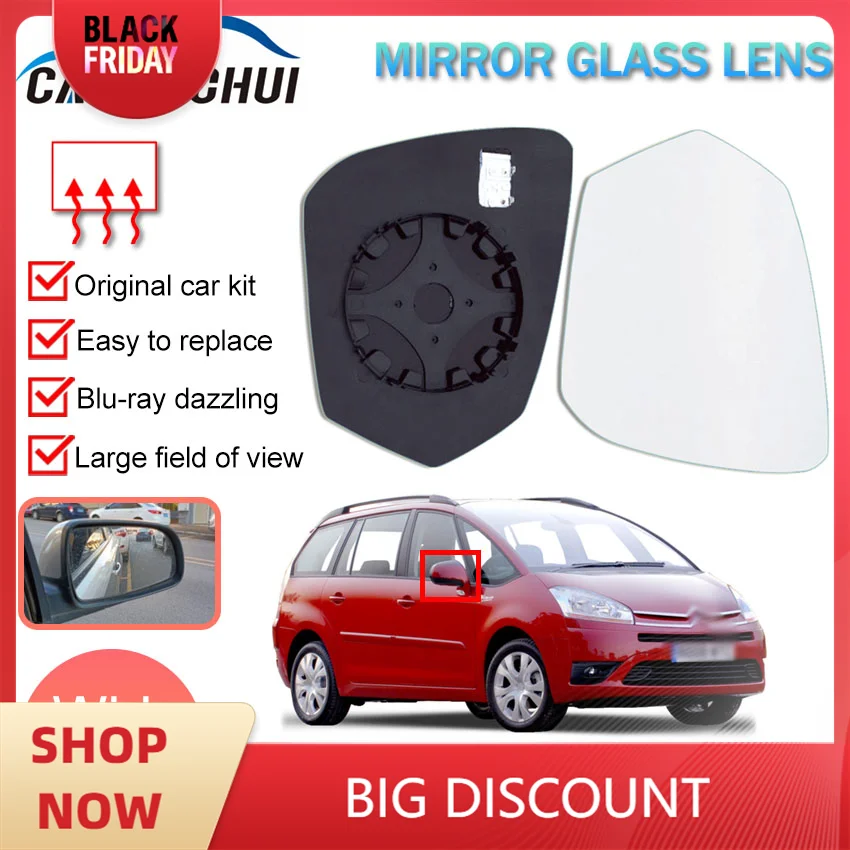 1 pair Side Rearview Mirror Blue Glass Lens Wide Angle View anti glare door mirror For Citroen ZX 2003~2008 Picasso 2003~2006