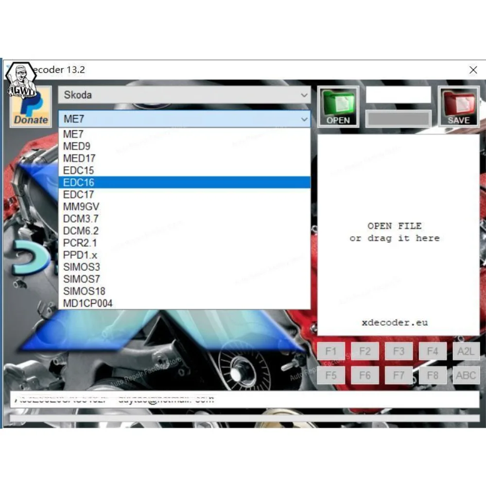 Версия Xdecoder 13.2 DTC OFF Удаление удаления ошибок DTCRemover Поддерживаемые файлы ЭБУ Добавьте MG1CS003 PK Xdecoder 12,7