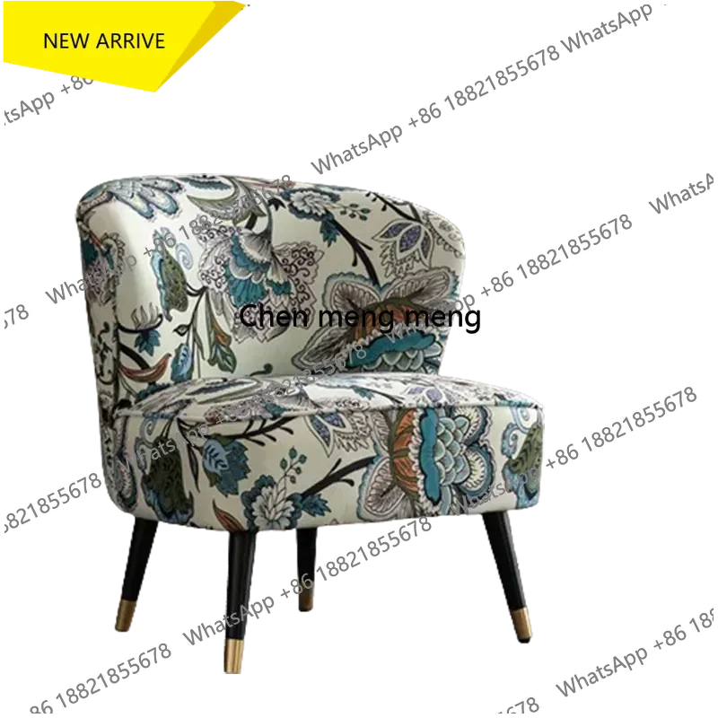 Sillón Retro Americano A178, Sillón de Tela de Lujo para Balcón, Sillón Moderno con Cojín, Sillones Modernos para Sala de Estar, Muebles para Sala de Estar