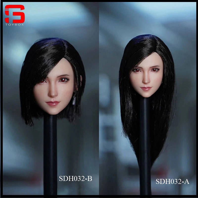 

In Stock 1/6 Super Duck SDH032 Beauty The Fantasy Tifa Long Short Hair Head Sculpture Carving Fit 12" Pale Skin TBL PH Action