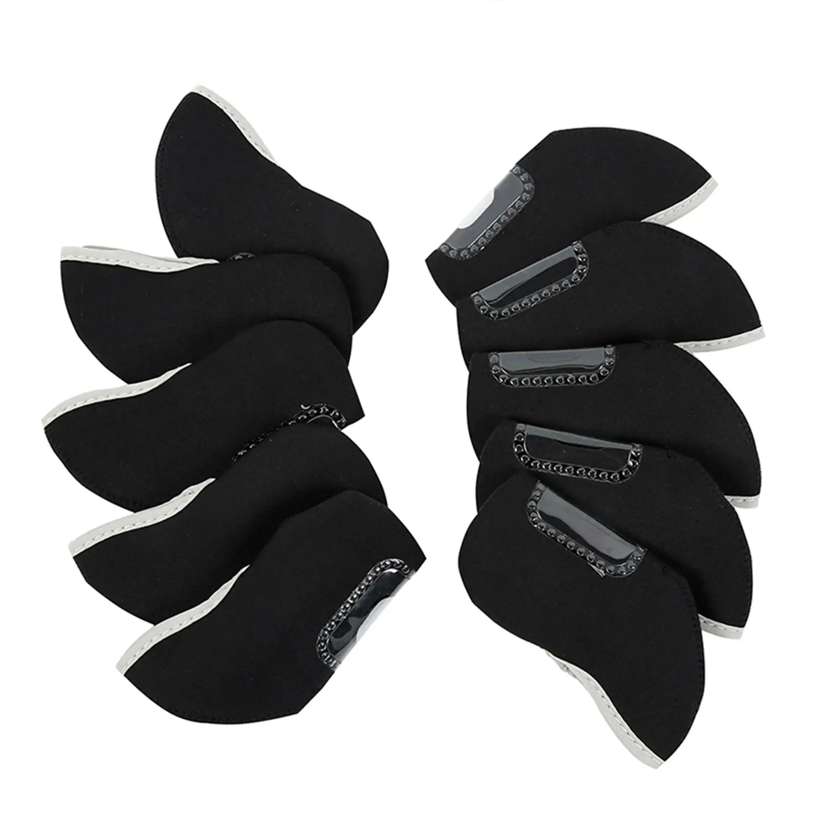 

10x Golf Iron Headcovers Set Transparent Window Transport Protection Guard