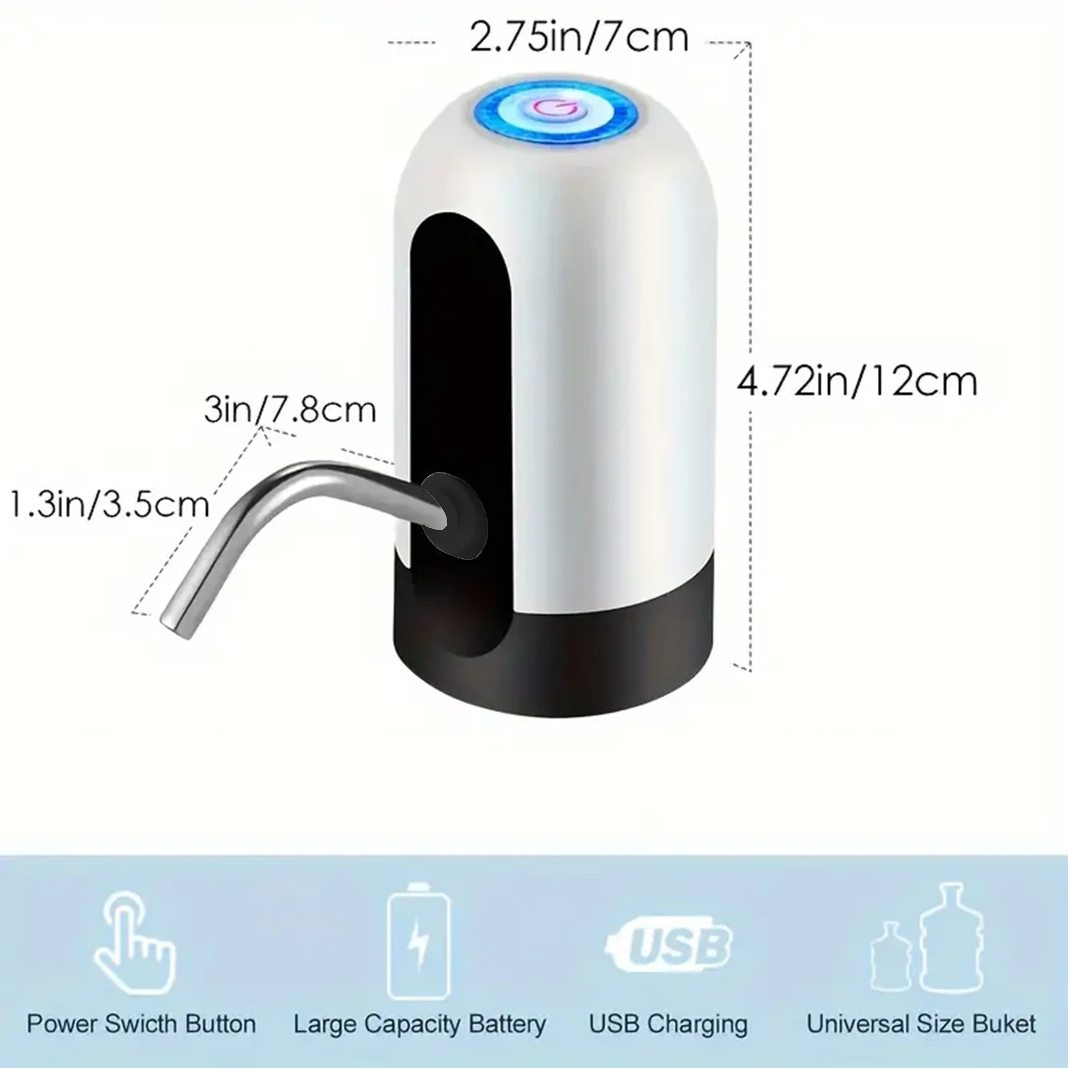 1pc electric kettle pump USB charging automatic drinking water pump portable camping water dispenser