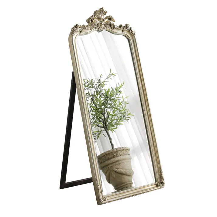 European full-length mirror, home retro fitting mirror, clothing store with bracket, French floor-to-ceiling against the wall