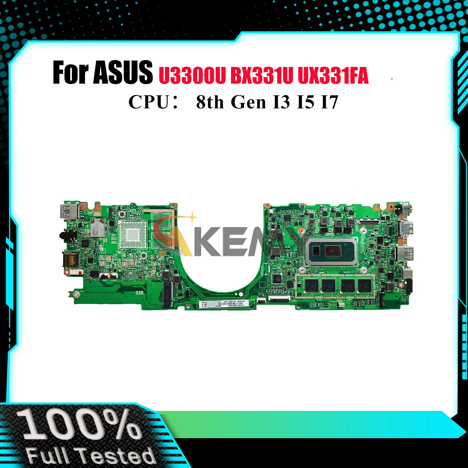 

UX331FA Laptop Motherboard For ASUS ZenBook UX331 UX33UAL UX33UN BX331U UX33UA U3300U Mainboard With I3 I5 I7 CPU 100% tests OK