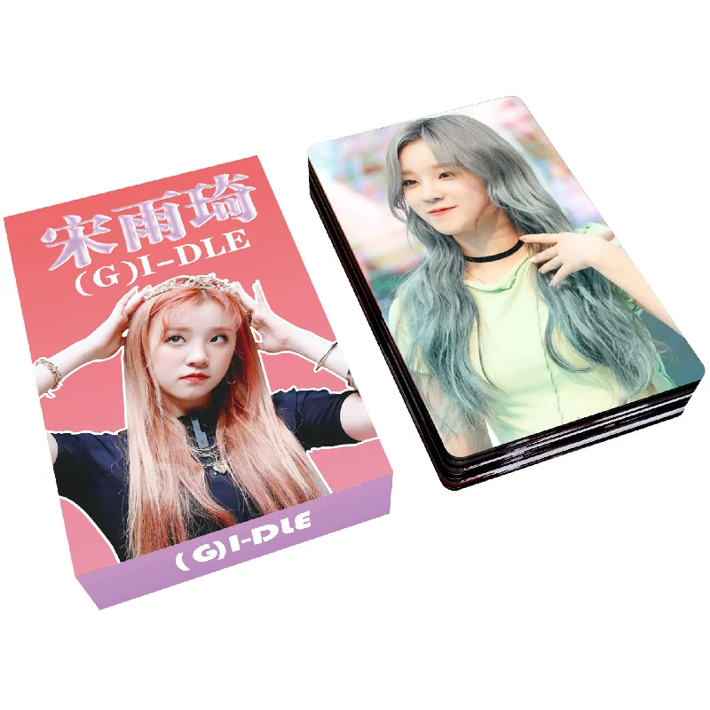 Cartões KPOP G I-DLE Lomo, Alta Qualidade, HD Duplo Lado Impresso Cartão Fotográfico, SONG YUQI Fãs Coleção, Presente, 55Pcs, Conjunto